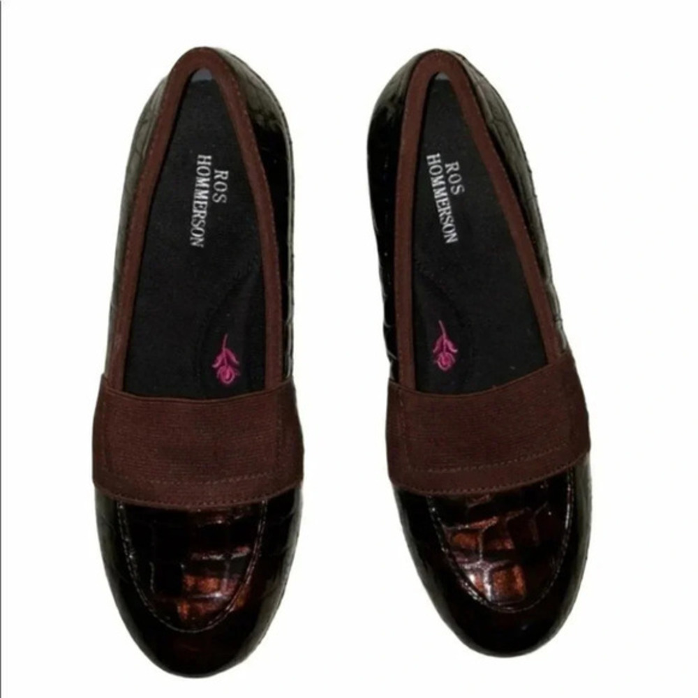 Ros Hommerson 4M‎ brown patent leather wedges